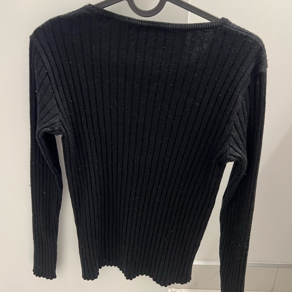 Black Ribbed Sweater - Picture 2 of 3